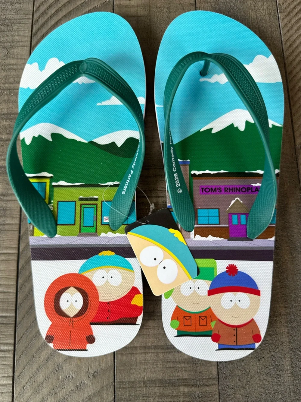 South Park Graphic Flip-Flops Sandals Men's Size 9/10 (NWT)